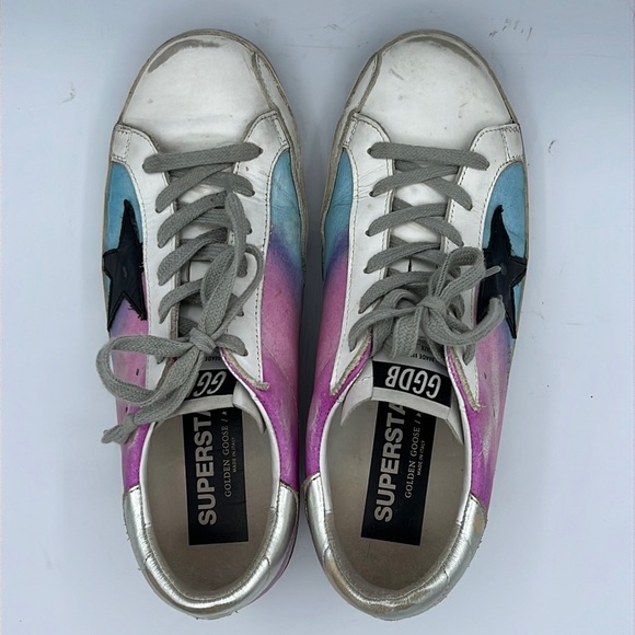 Golden Goose SuperStar Limited Edition Tie Dye Sneakers EU 39/ US Size 9 - Picture 4 of 15